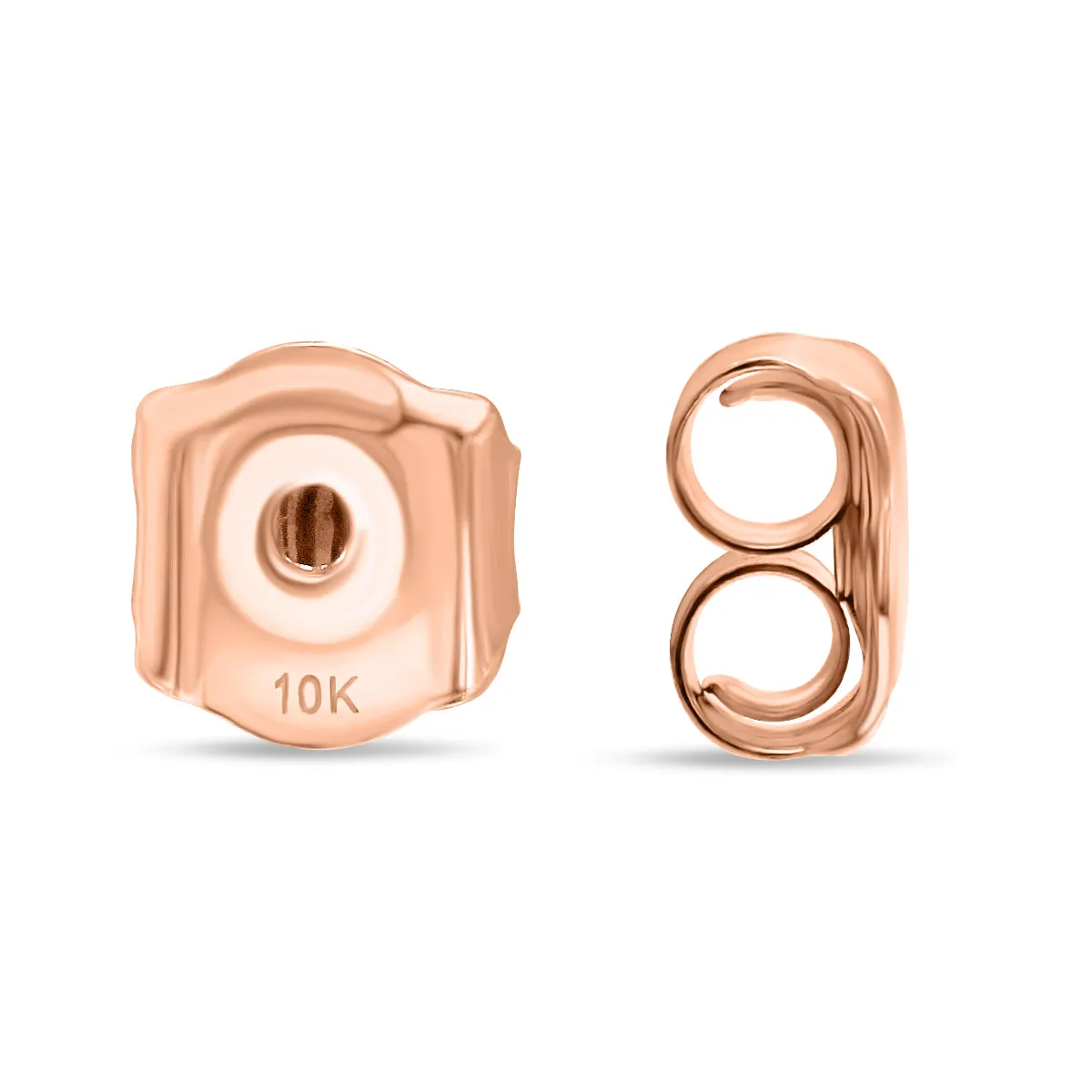 1 Carat Tw Round Black Diamond Solitaire Stud Earrings In 10K Rose Gold