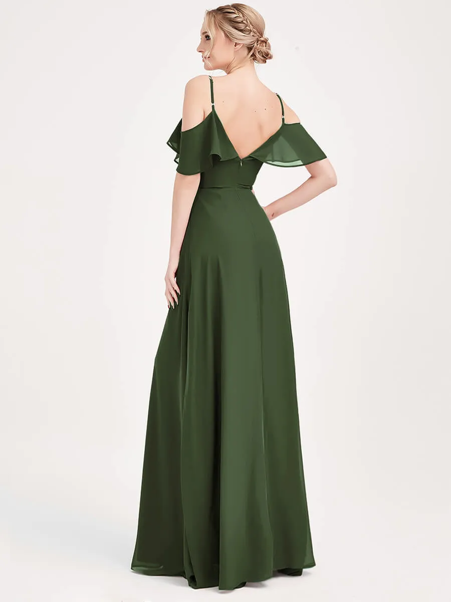 1 Of 3 Ways Cap Sleeve Olive Chiffon Convertible Bridesmaid Dress