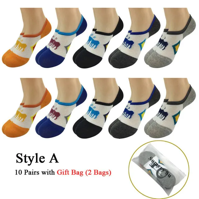 10 Pairs Lot Summer Casual Cotton Healthy 3 Styles Ankle Socks for Men