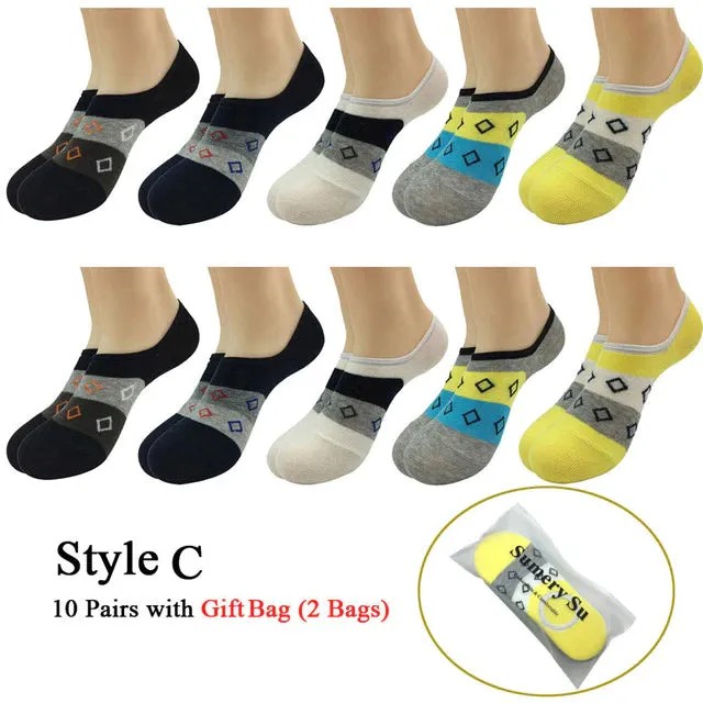 10 Pairs Lot Summer Casual Cotton Healthy 3 Styles Ankle Socks for Men