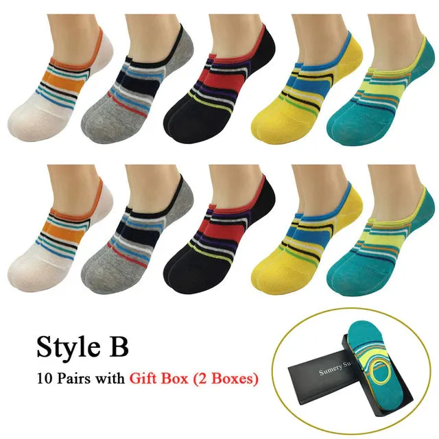 10 Pairs Lot Summer Casual Cotton Healthy 3 Styles Ankle Socks for Men