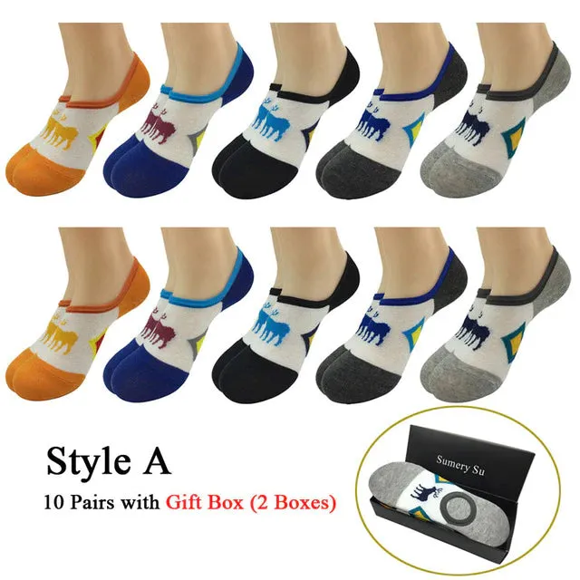 10 Pairs Lot Summer Casual Cotton Healthy 3 Styles Ankle Socks for Men