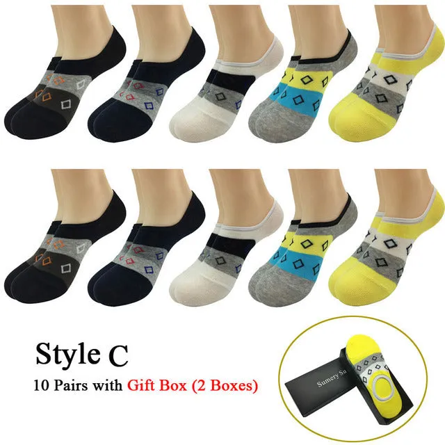 10 Pairs Lot Summer Casual Cotton Healthy 3 Styles Ankle Socks for Men