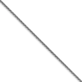 1.5mm 10k White Gold Solid Cable Chain Necklace