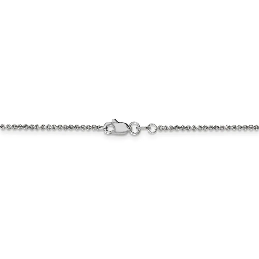 1.5mm 10k White Gold Solid Cable Chain Necklace