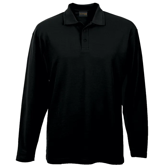 175g Pique Knit Long Sleeve Golfer Mens