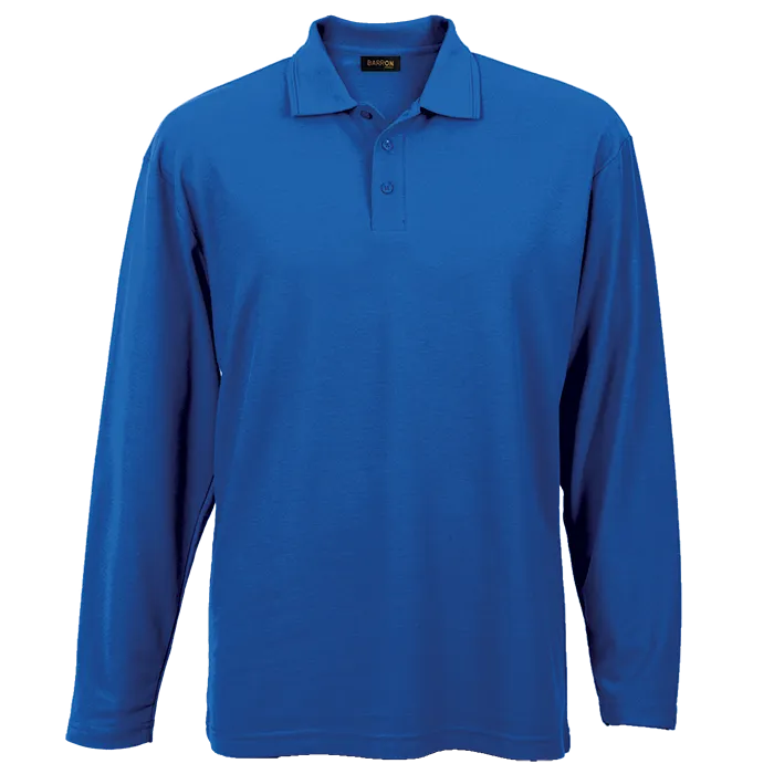 175g Pique Knit Long Sleeve Golfer Mens