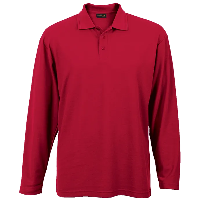 175g Pique Knit Long Sleeve Golfer Mens