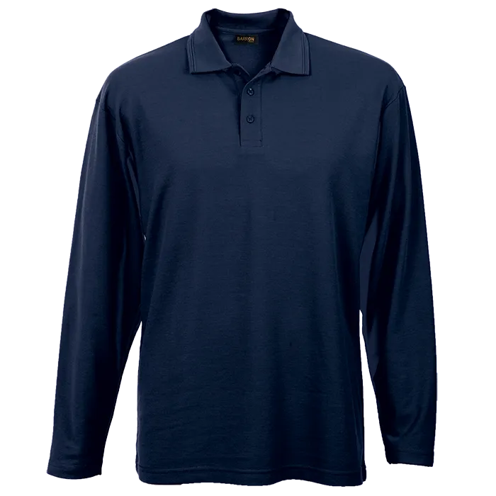 175g Pique Knit Long Sleeve Golfer Mens