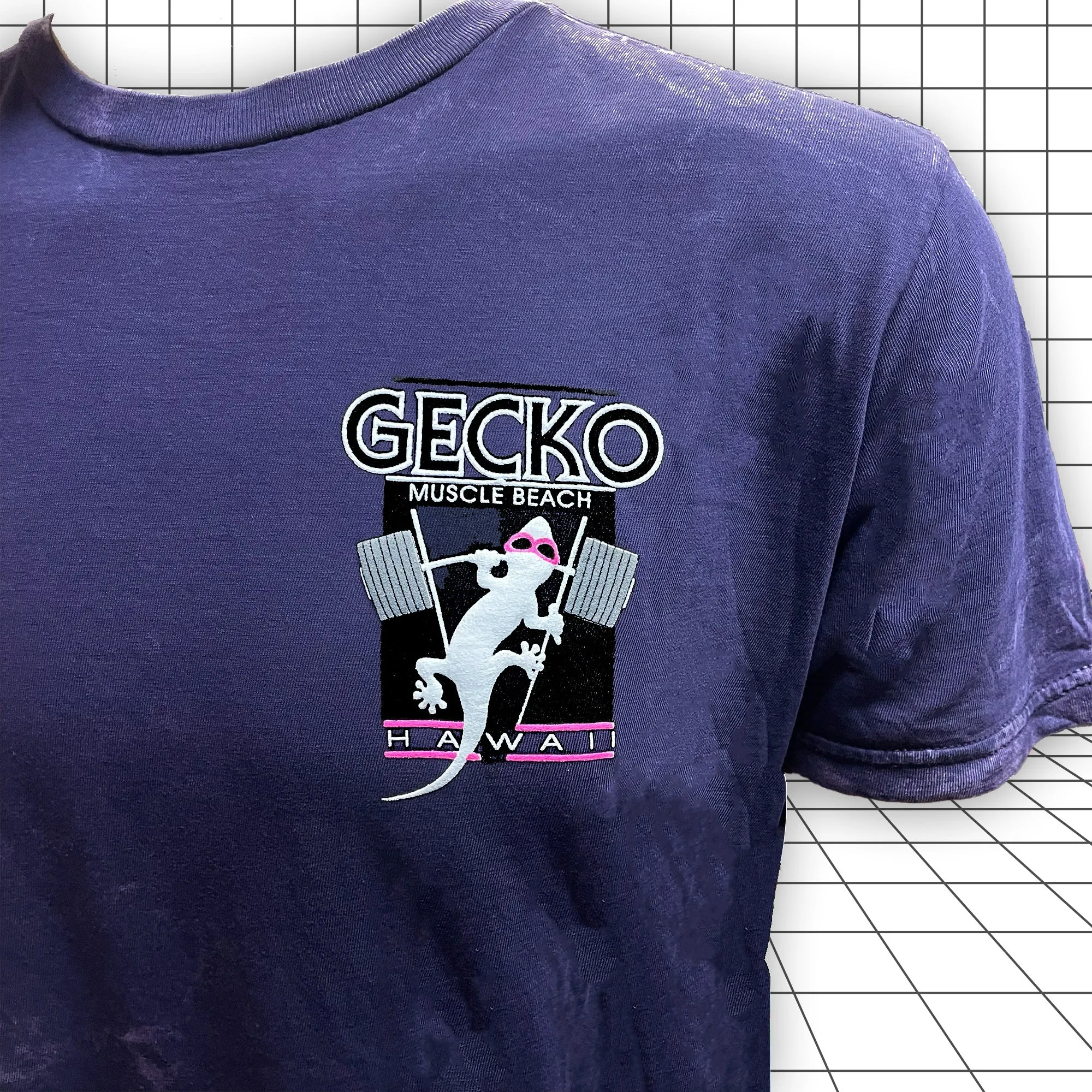 1988 Gecko Muscle Beach - Secret Colorway Acid Wash Tee