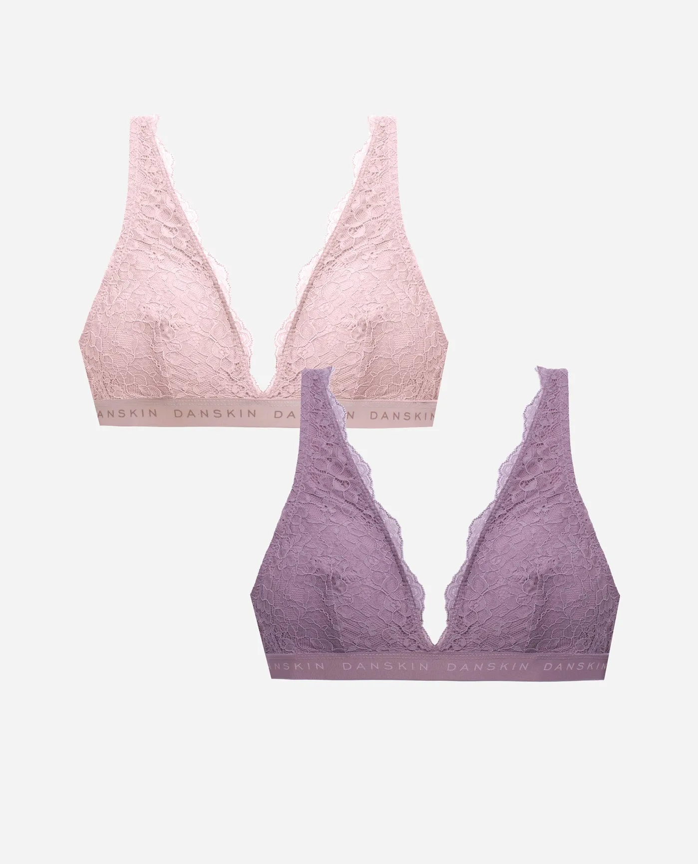 2-Pack Lace Bralette With Logo Band