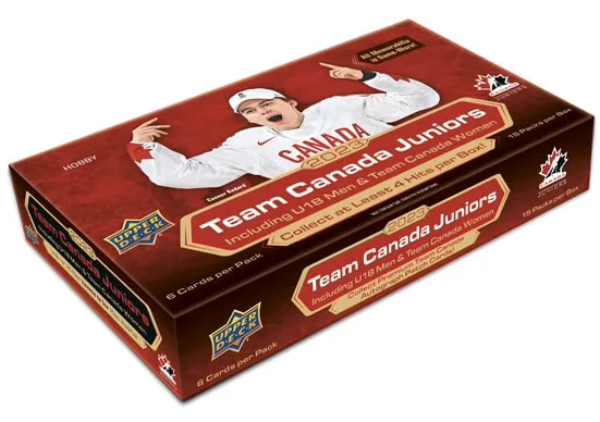 2023 Upper Deck Team Canada Juniors Hockey Hobby Box 15 Packs per Box 6 Cards per Pack