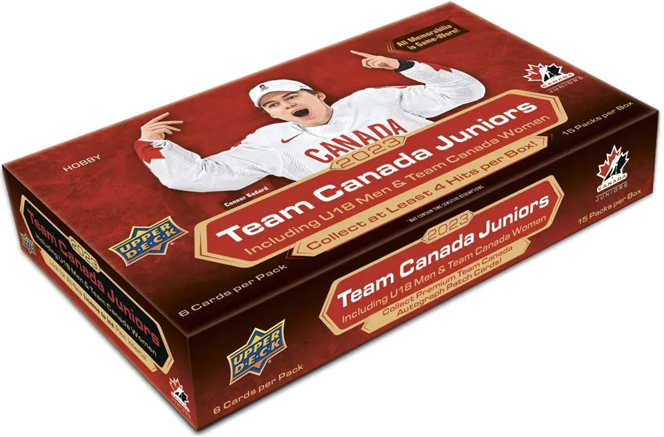 2023 Upper Deck Team Canada Juniors Hockey Hobby Box 15 Packs per Box 6 Cards per Pack