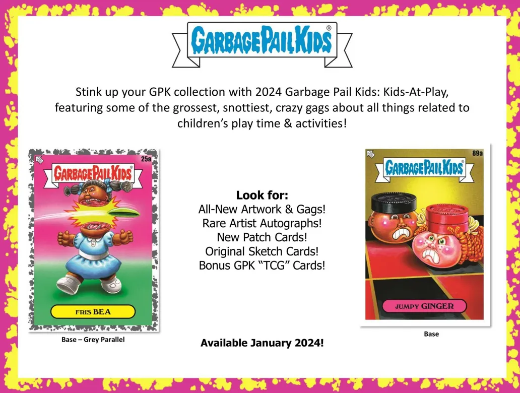 2024 Topps Garbage Pail Kids Series 1: Kids-At-Play Hobby Box 24 Packs per Box, 8 Cards per Pack