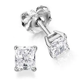 25 Point Princess Cut Diamond Earrings