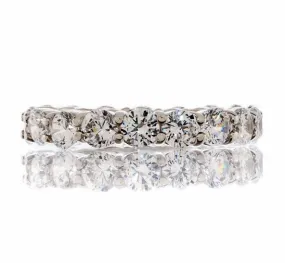 3 Carat Classic Round Cut Cubic Zirconia Eternity Band In White Gold Plated Sterling Silver