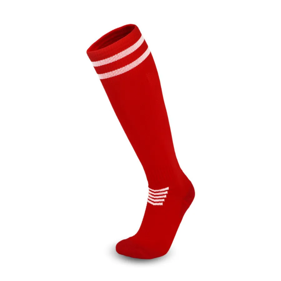 3 Pack Men's Red Football Socks with Striped