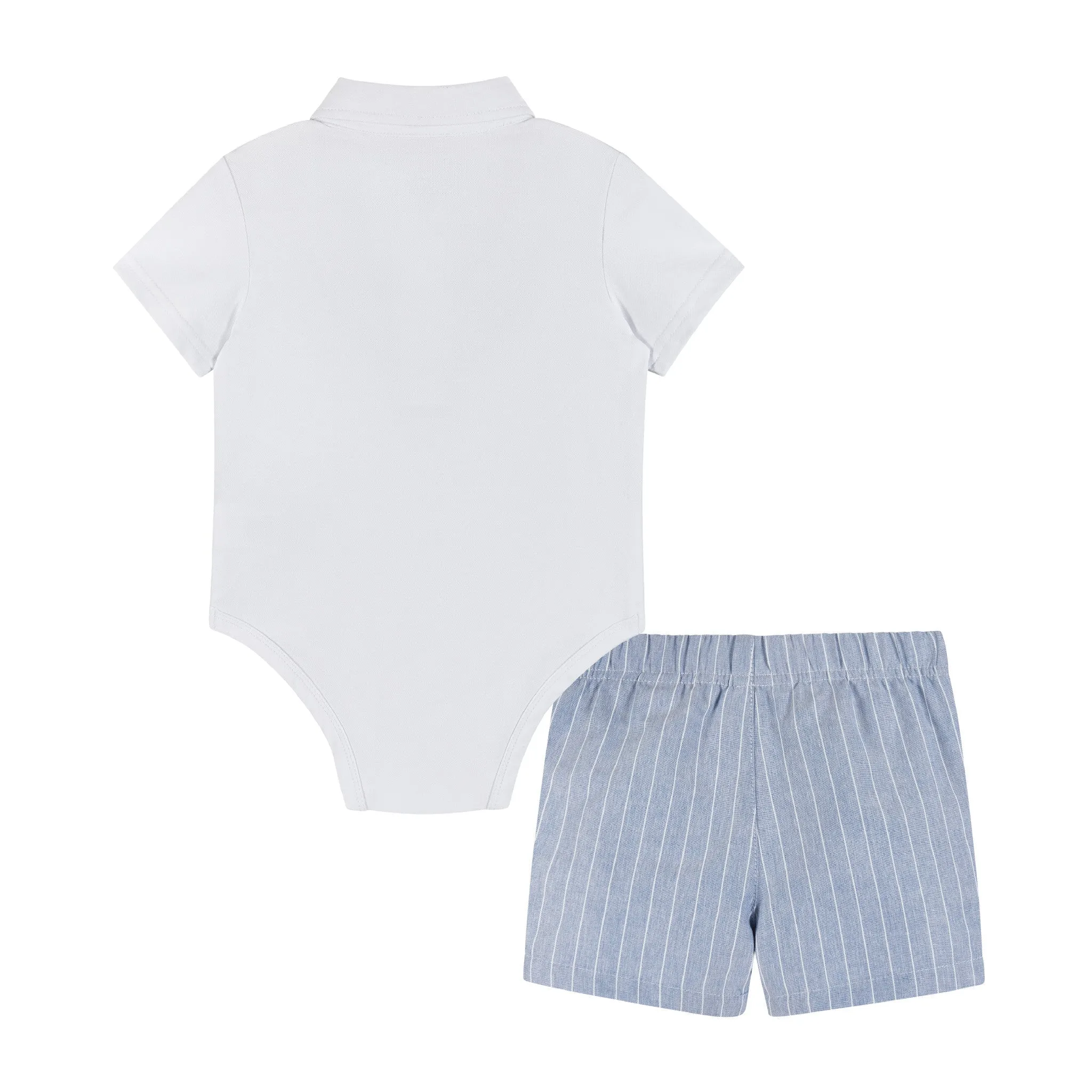 3-Piece Infant Shirtzie & Short Set | Blue Chambray