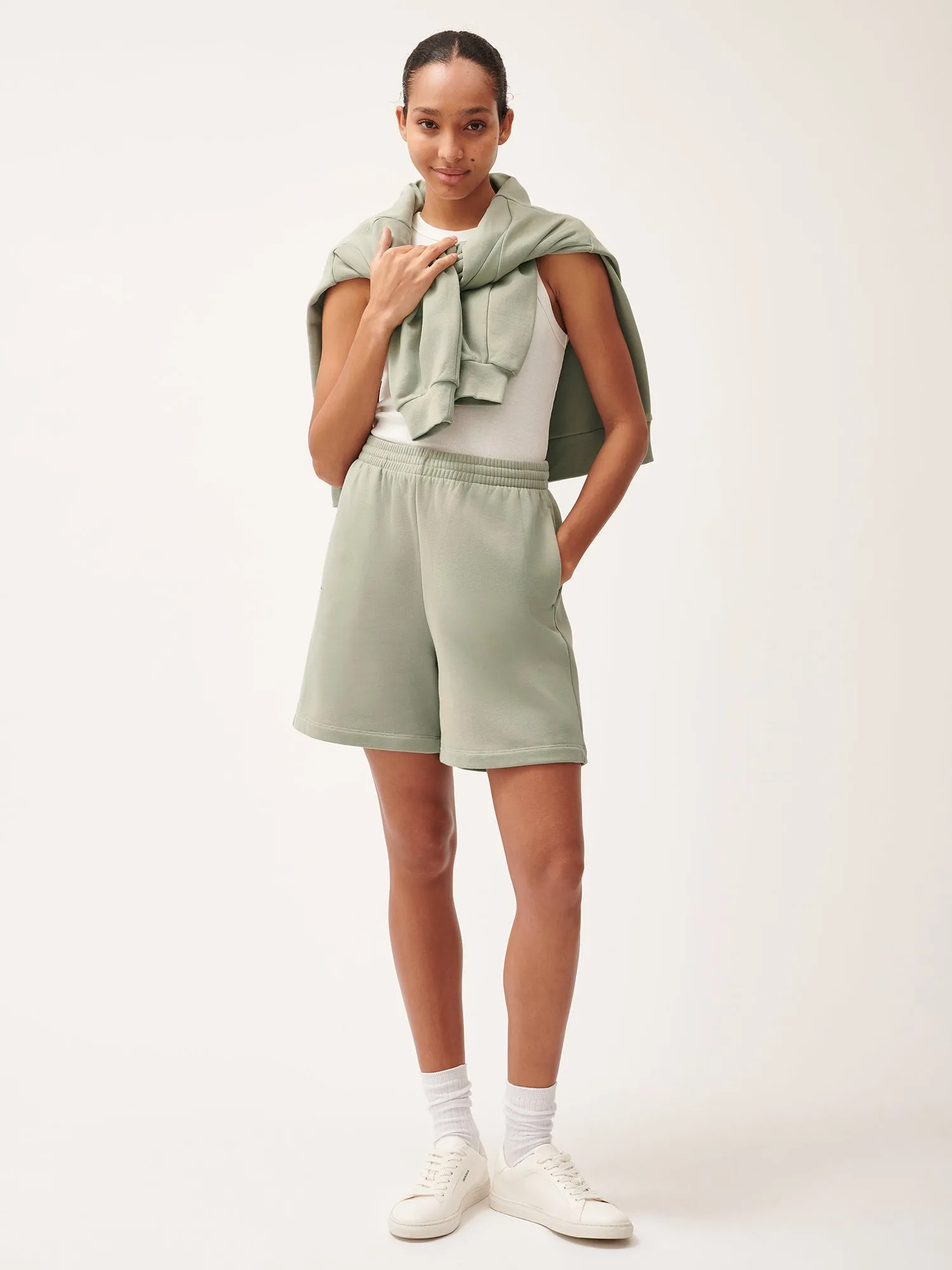 365 Midweight Mid Length Shorts—moss-green