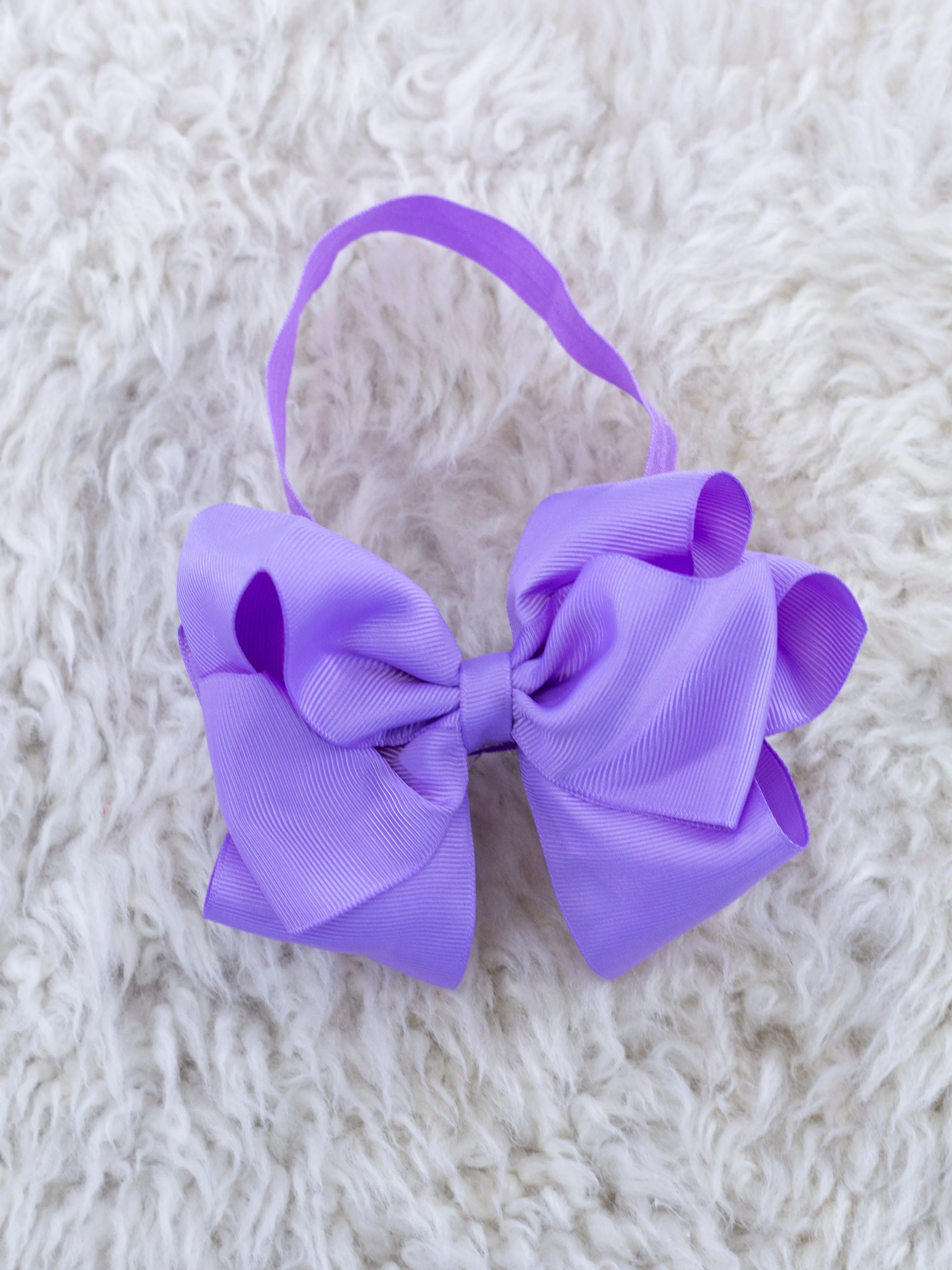 5 Inch Double Layer Bow With Headband - 29 Colors Available