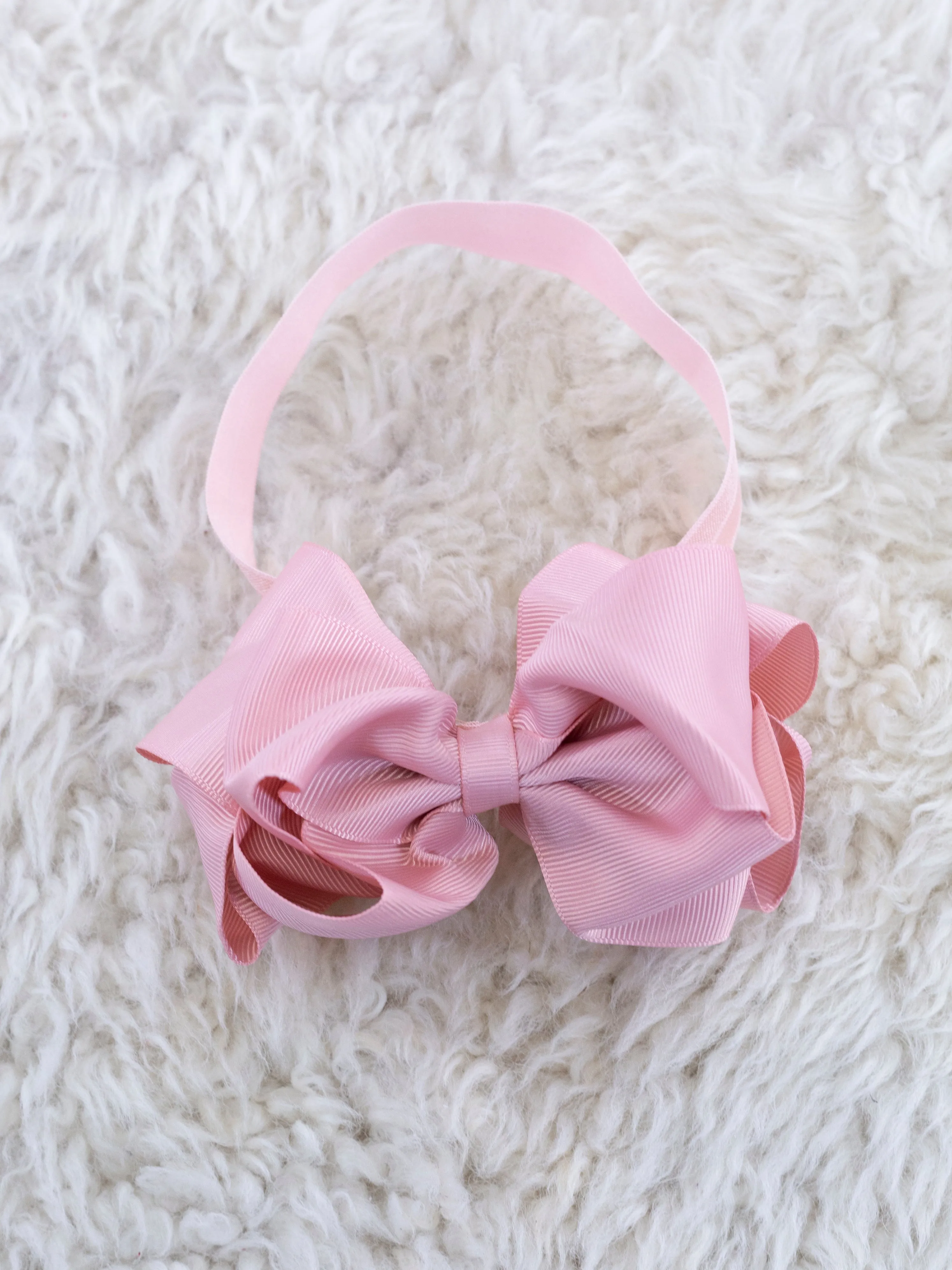 5 Inch Double Layer Bow With Headband - 29 Colors Available