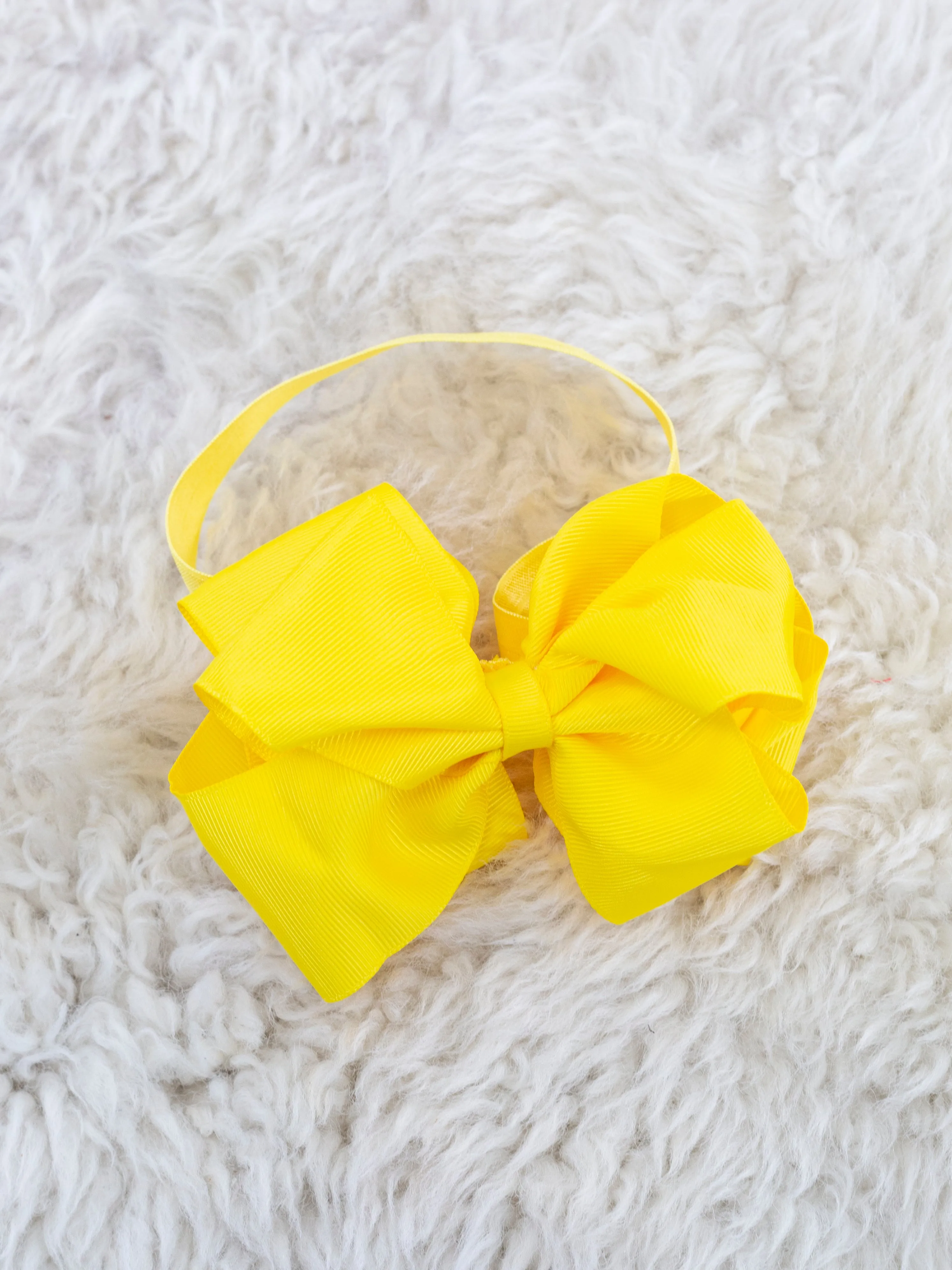 5 Inch Double Layer Bow With Headband - 29 Colors Available