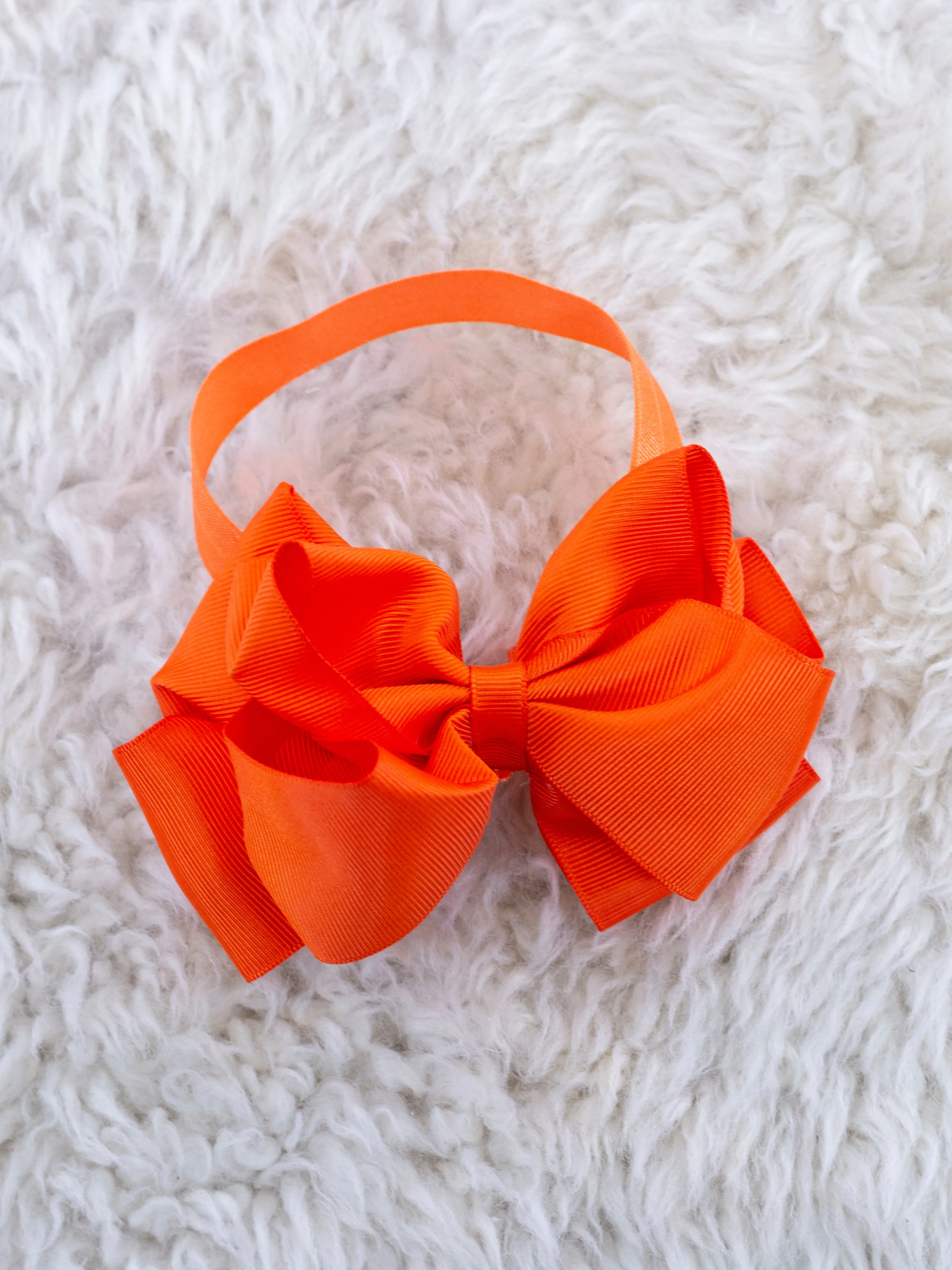 5 Inch Double Layer Bow With Headband - 29 Colors Available