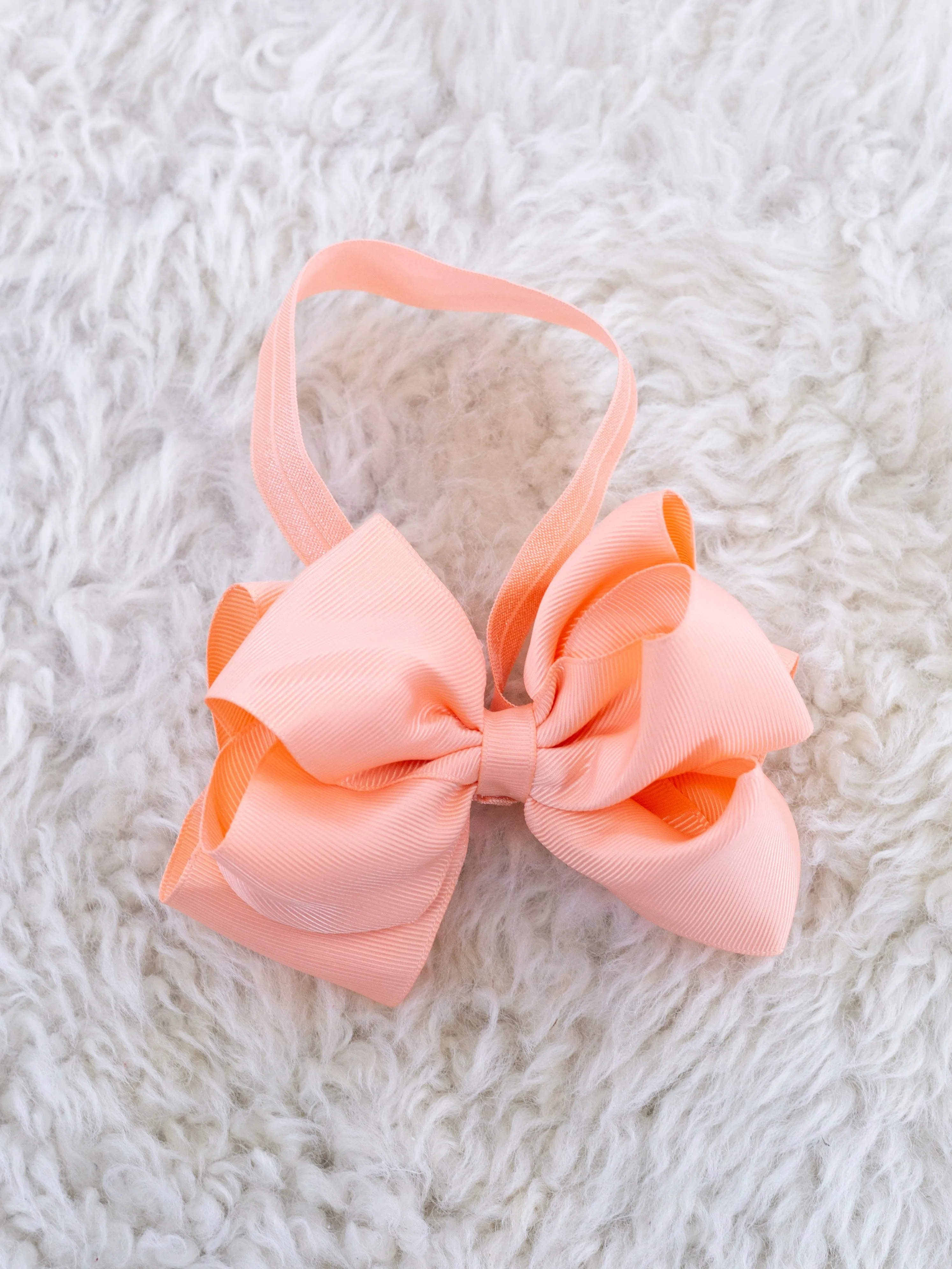 5 Inch Double Layer Bow With Headband - 29 Colors Available