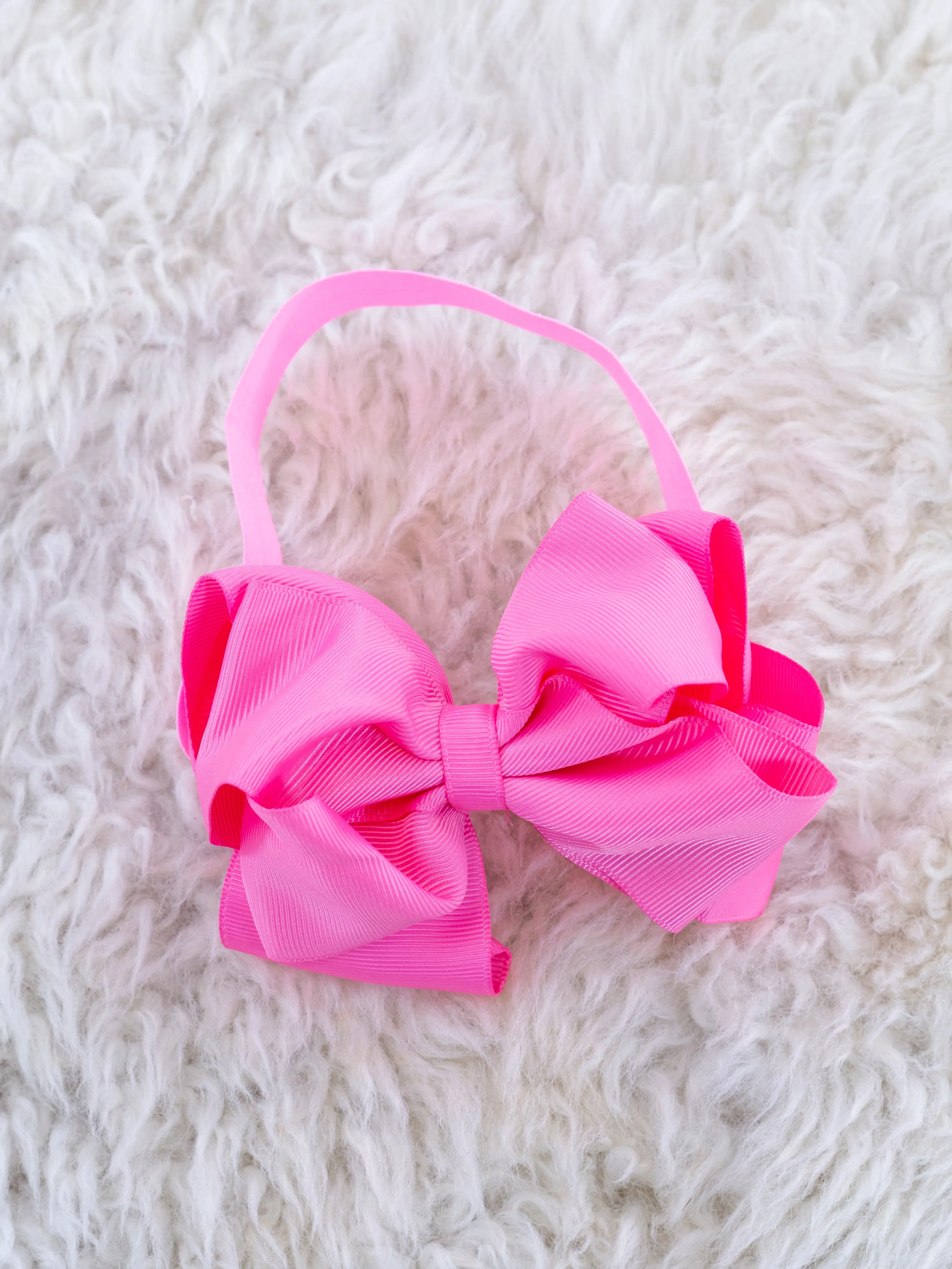 5 Inch Double Layer Bow With Headband - 29 Colors Available