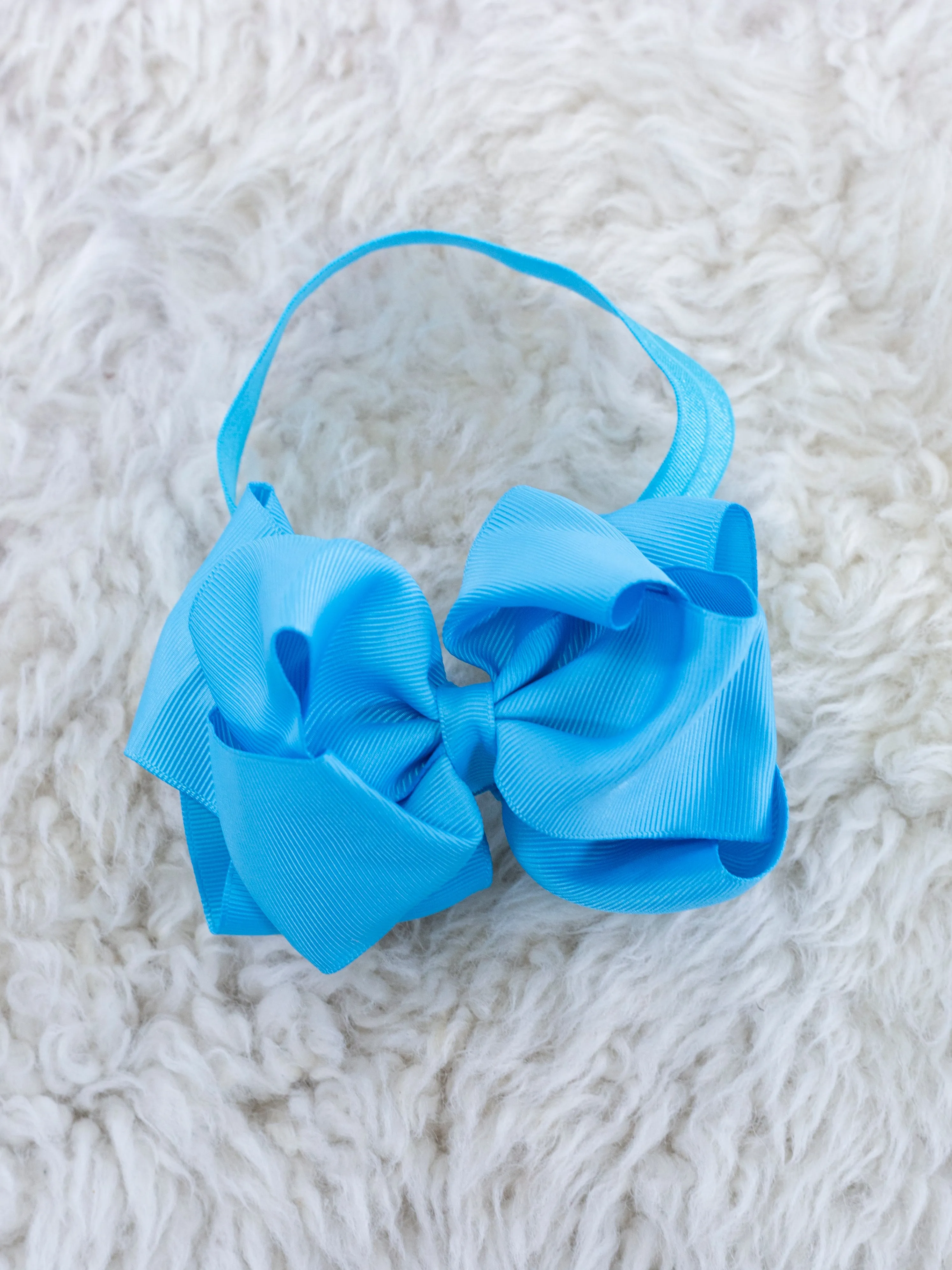 5 Inch Double Layer Bow With Headband - 29 Colors Available