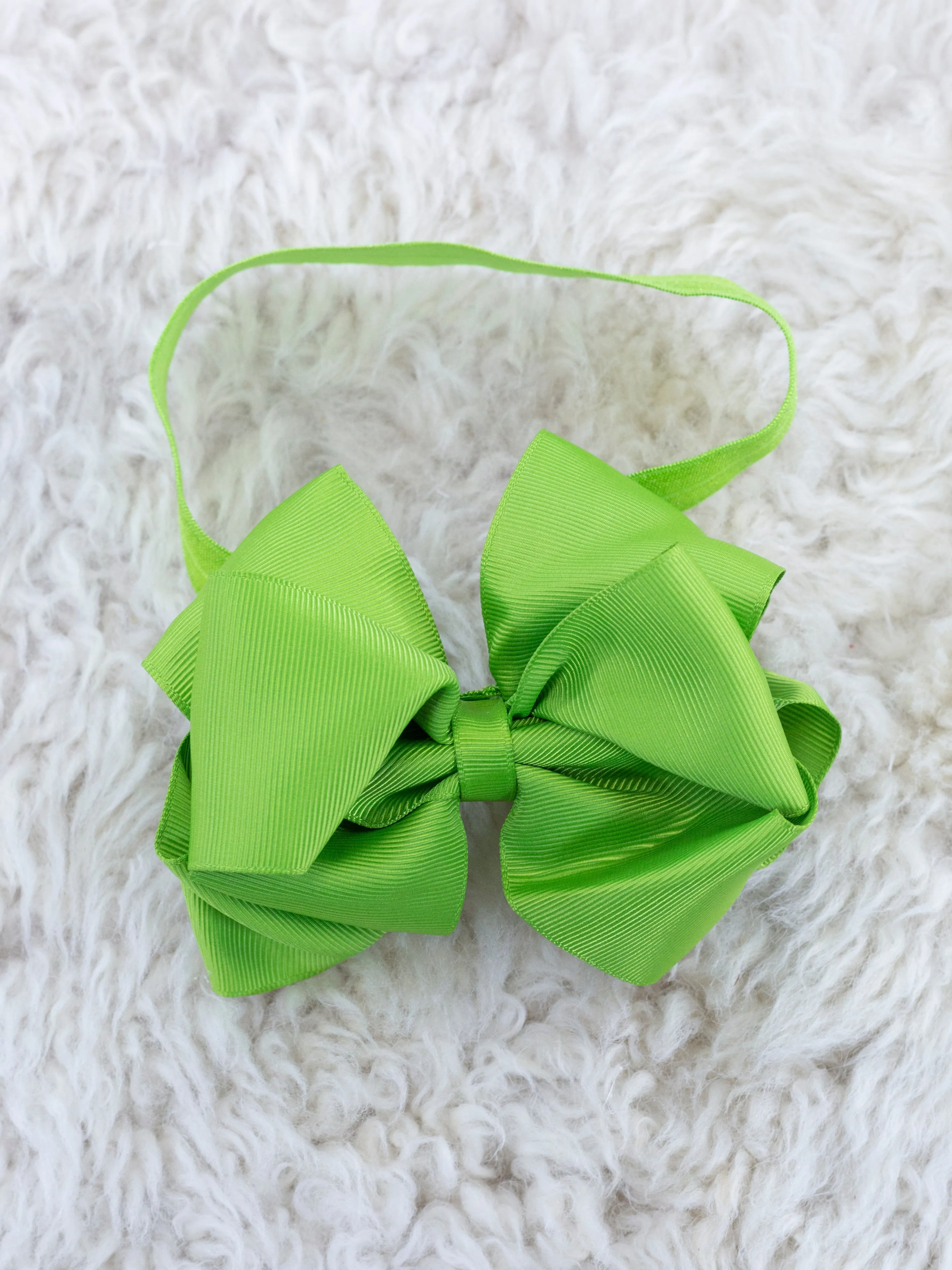 5 Inch Double Layer Bow With Headband - 29 Colors Available