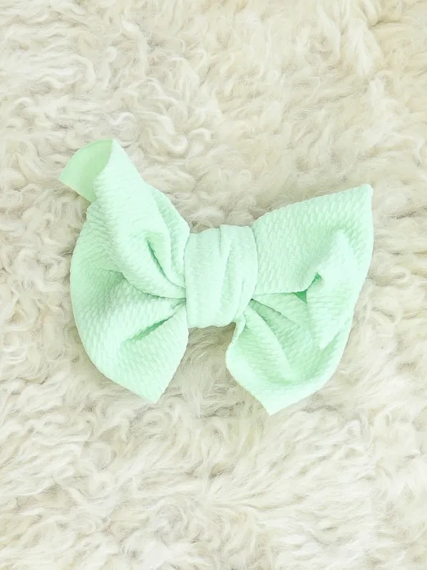 6 Inch Waffle Bow with Alligator Clip - 23 Colors Available