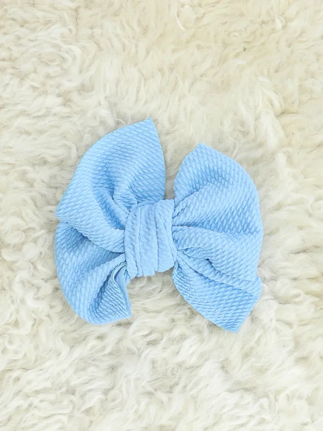 6 Inch Waffle Bow with Alligator Clip - 23 Colors Available