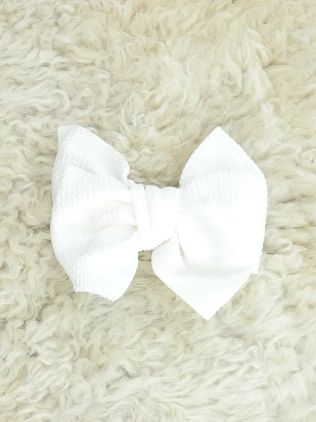 6 Inch Waffle Bow with Alligator Clip - 23 Colors Available