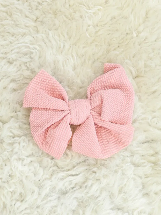 6 Inch Waffle Bow with Alligator Clip - 23 Colors Available