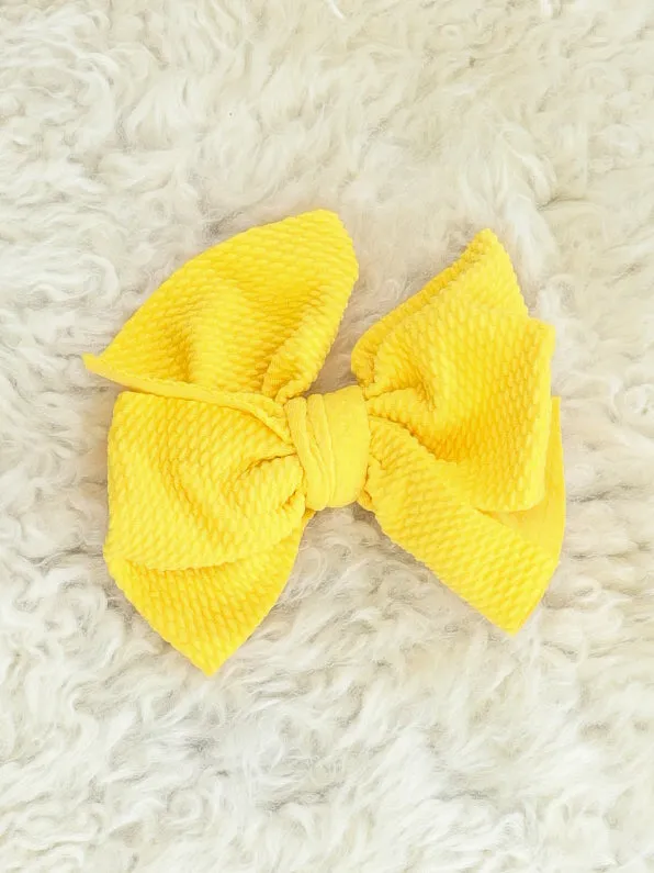 6 Inch Waffle Bow with Alligator Clip - 23 Colors Available