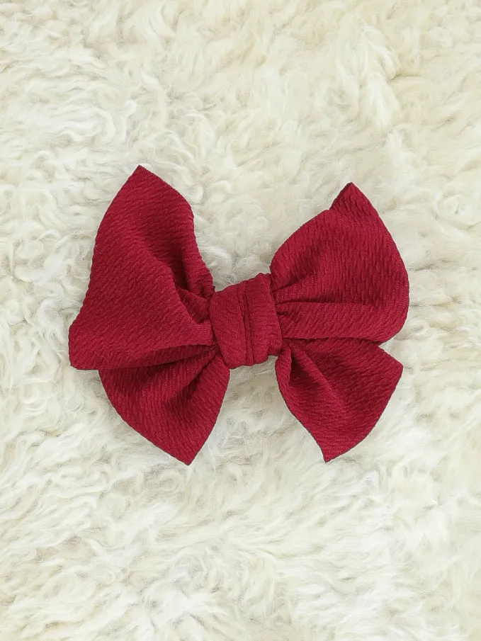 6 Inch Waffle Bow with Alligator Clip - 23 Colors Available