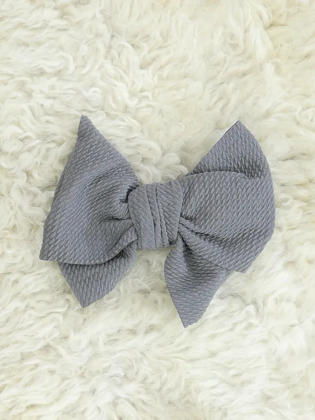 6 Inch Waffle Bow with Alligator Clip - 23 Colors Available