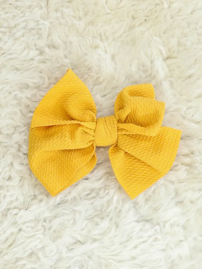 6 Inch Waffle Bow with Alligator Clip - 23 Colors Available