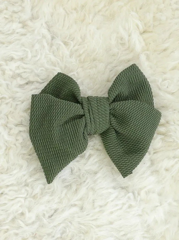 6 Inch Waffle Bow with Alligator Clip - 23 Colors Available