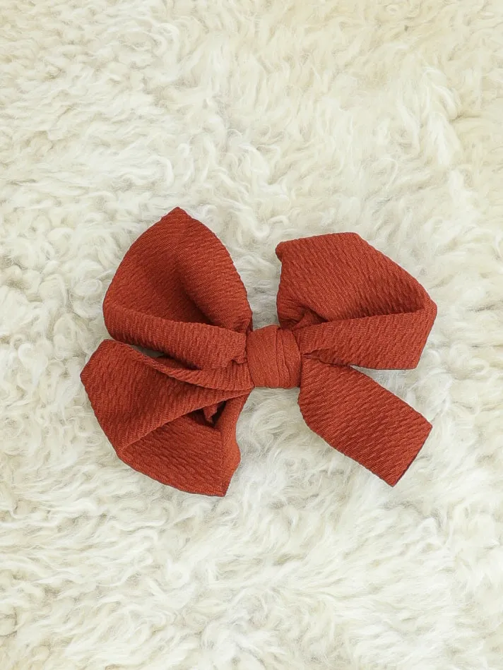 6 Inch Waffle Bow with Alligator Clip - 23 Colors Available