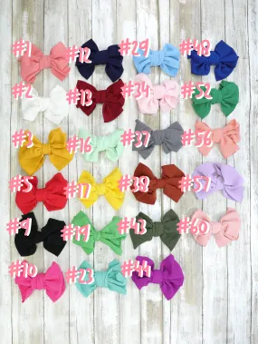 6 Inch Waffle Bow with Alligator Clip - 23 Colors Available