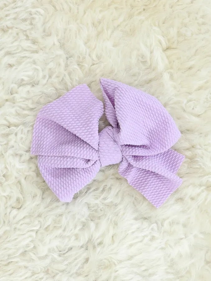 6 Inch Waffle Bow with Alligator Clip - 23 Colors Available