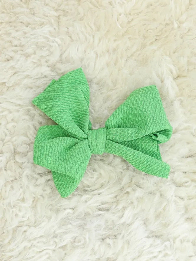 6 Inch Waffle Bow with Alligator Clip - 23 Colors Available