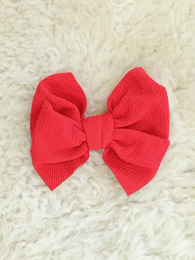 6 Inch Waffle Bow with Alligator Clip - 23 Colors Available