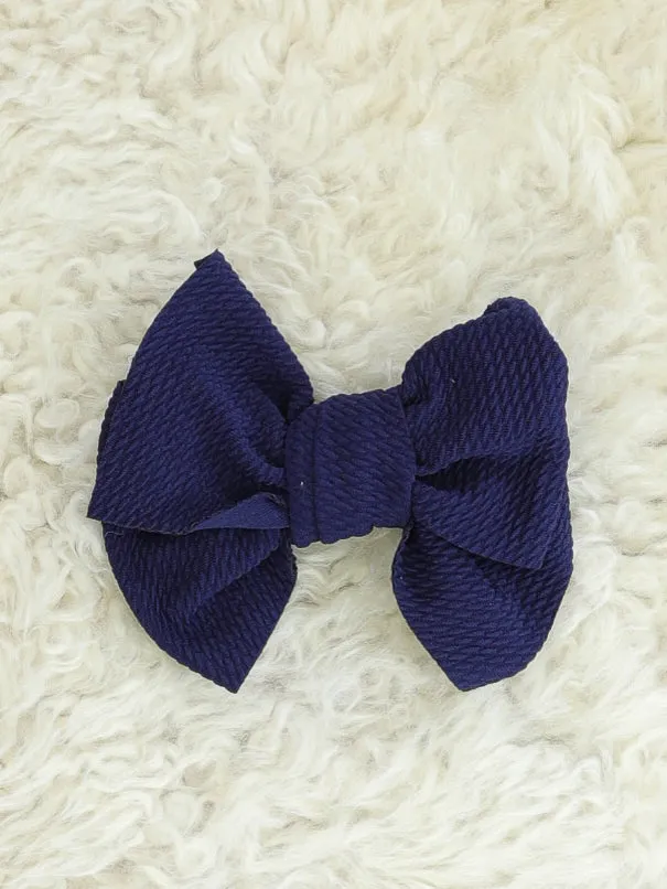 6 Inch Waffle Bow with Alligator Clip - 23 Colors Available