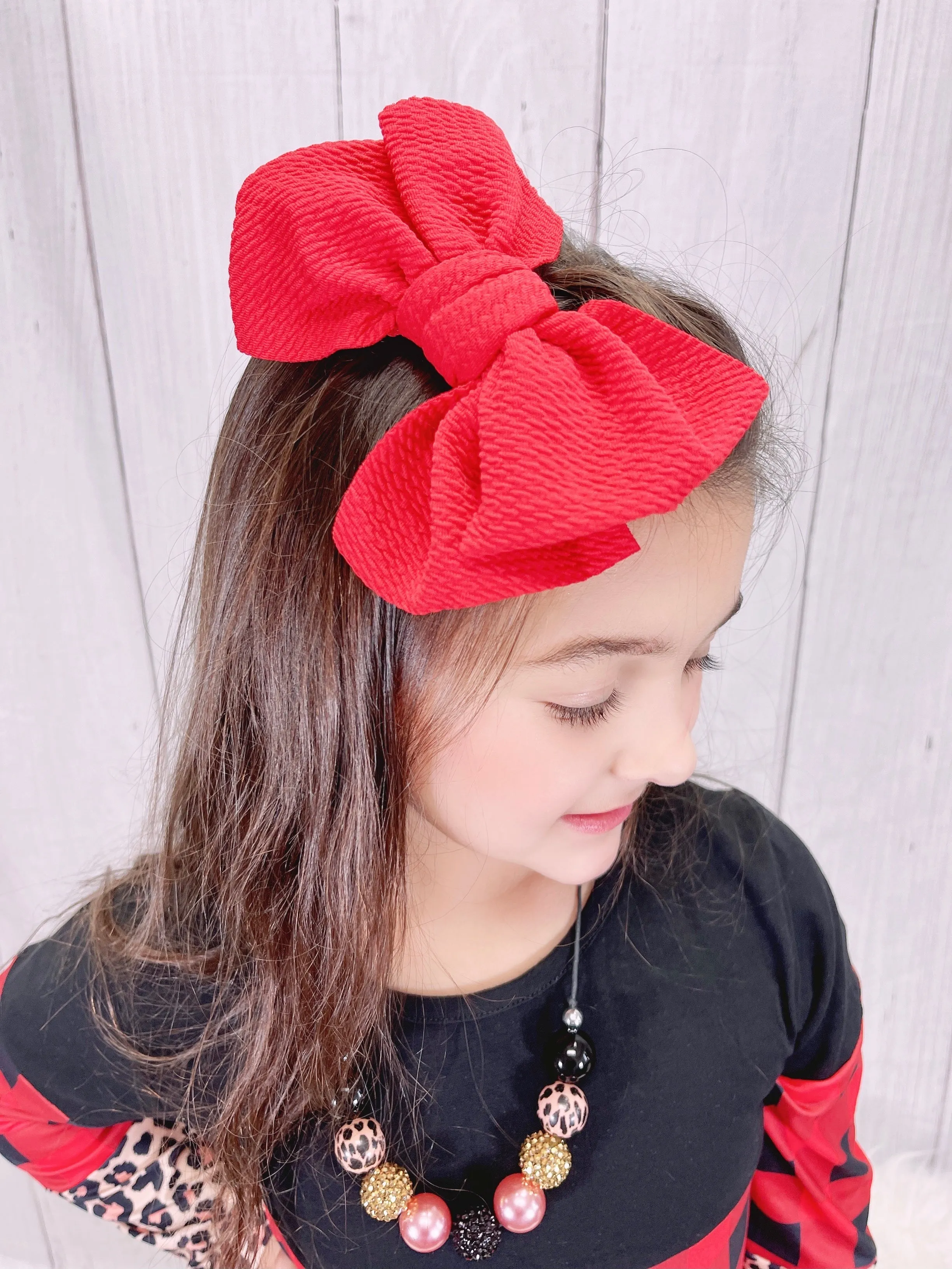 6 Inch Waffle Bow with Alligator Clip - 23 Colors Available