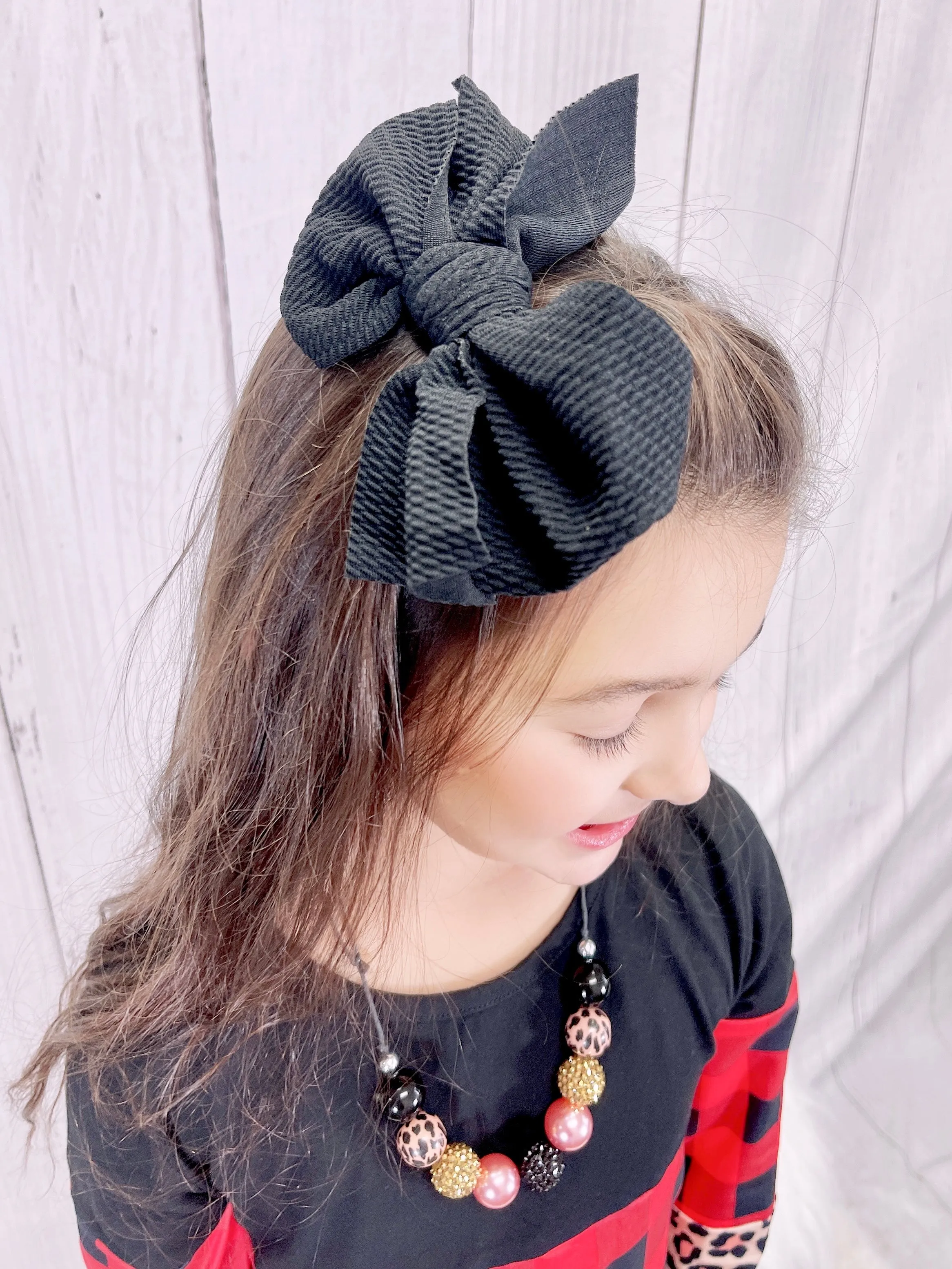 6 Inch Waffle Bow with Alligator Clip - 23 Colors Available