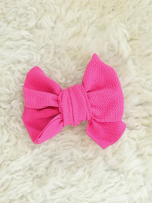 6 Inch Waffle Bow with Alligator Clip - 23 Colors Available