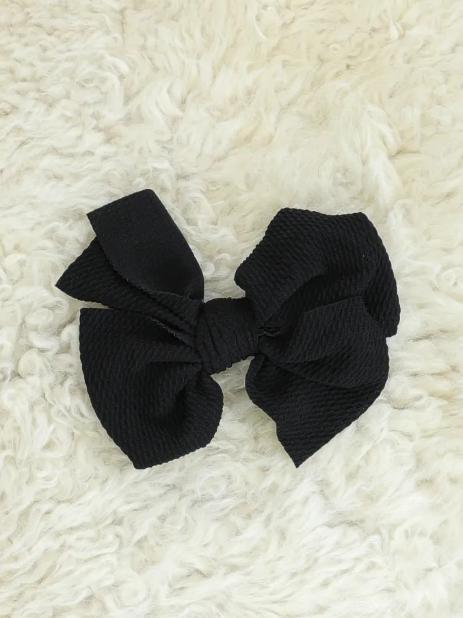 6 Inch Waffle Bow with Alligator Clip - 23 Colors Available